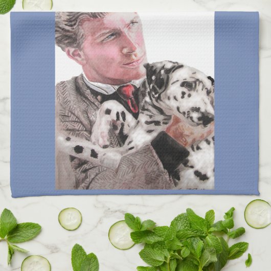 Goedemorgen Waterverf Dalmatian Kitchen Towel Theedoek (Gevouwen)