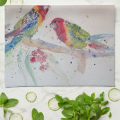 Goedemorgen Waterverf Red Parrot Kitchen Towel Theedoek (Gevouwen)