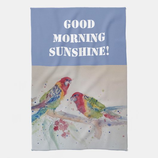 Goedemorgen Waterverf Red Parrot Kitchen Towel Theedoek (Verticaal)