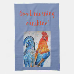 Goedemorgen Waterverf Red Rooster Kitchen Towel Theedoek