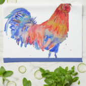 Goedemorgen Waterverf Red Rooster Kitchen Towel Theedoek (Gevouwen)