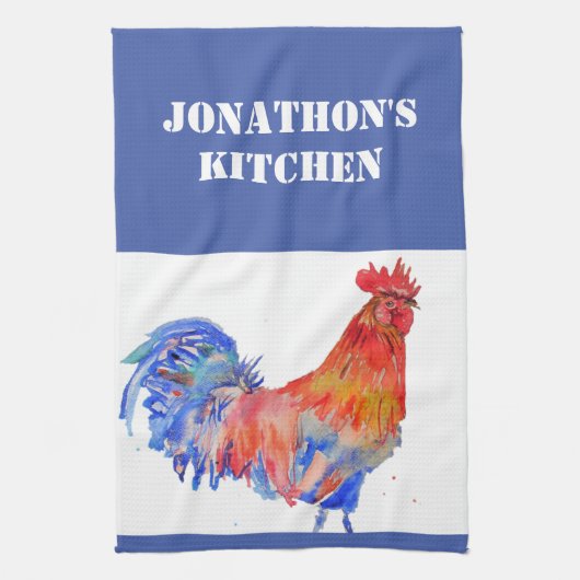 Goedemorgen Waterverf Red Rooster Kitchen Towel Theedoek (Verticaal)