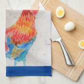 Goedemorgen Waterverf Red Rooster Kitchen Towel Theedoek (Quarter Fold)