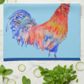 Goedemorgen Waterverf Red Rooster Kitchen Towel Theedoek (Gevouwen)
