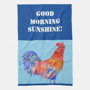 Goedemorgen Waterverf Red Rooster Kitchen Towel Theedoek