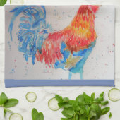Goedemorgen Waterverf Red Rooster Kitchen Towel Theedoek (Gevouwen)