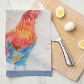 Goedemorgen Waterverf Red Rooster Kitchen Towel Theedoek (Quarter Fold)