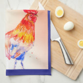 Goedemorgen Waterverf Red Rooster Kitchen Towel Theedoek (Quarter Fold)