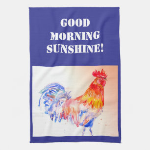 Goedemorgen Waterverf Red Rooster Kitchen Towel Theedoek