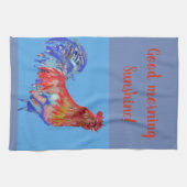 Goedemorgen Waterverf Red Rooster Kitchen Towel Theedoek (Horizontaal)