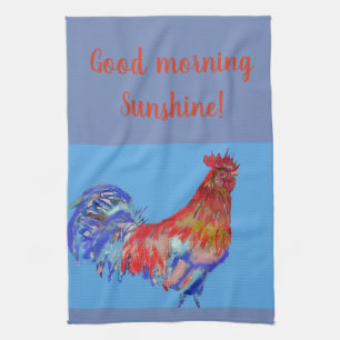 Goedemorgen Waterverf Red Rooster Kitchen Towel Theedoek