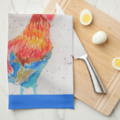 Goedemorgen Waterverf Red Rooster Kitchen Towel Theedoek (Quarter Fold)