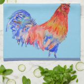 Goedemorgen Waterverf Red Rooster Kitchen Towel Theedoek (Gevouwen)