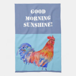 Goedemorgen Waterverf Red Rooster Kitchen Towel Theedoek