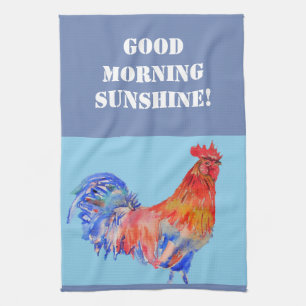 Goedemorgen Waterverf Red Rooster Kitchen Towel Theedoek