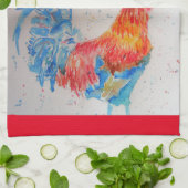 Goedemorgen Waterverf Red Rooster Kitchen Towel Theedoek (Gevouwen)