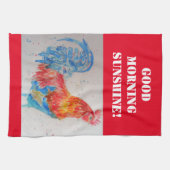 Goedemorgen Waterverf Red Rooster Kitchen Towel Theedoek (Horizontaal)