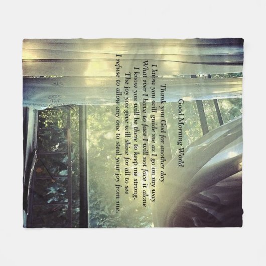 Goedemorgen wereld fleece deken (Voorkant (Horizontaal))