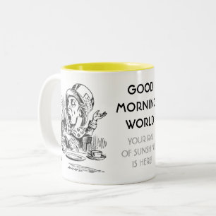 Goedemorgen wereld tweekleurige koffiemok