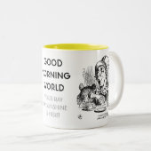 Goedemorgen wereld tweekleurige koffiemok (Voorkant rechts)
