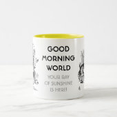 Goedemorgen wereld tweekleurige koffiemok (Center)
