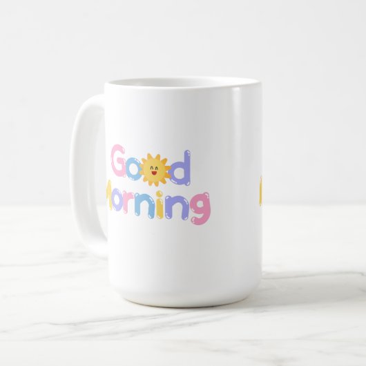 Goedemorgen Zon 😁 koffie mok 15oz (Voorkant links)