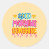 Goedemorgen zon ronde sticker (Voorkant)