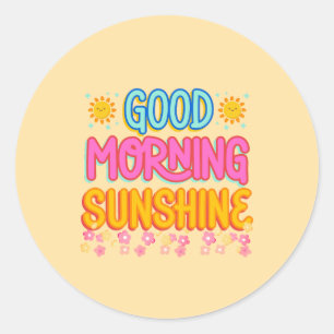 Goedemorgen zon ronde sticker