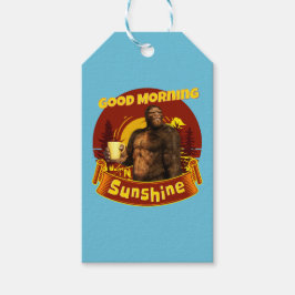 Goedemorgen Zonneschijn Bigfoot Koffie Humor Kunst Cadeaulabel
