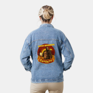 Goedemorgen Zonneschijn Bigfoot Koffie Humor Kunst Denim Jacket