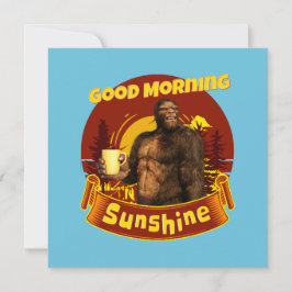 Goedemorgen Zonneschijn Bigfoot Koffie Humor Kunst Feestdagenkaart