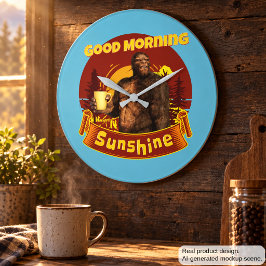 Goedemorgen Zonneschijn Bigfoot Koffie Humor Kunst Grote Klok
