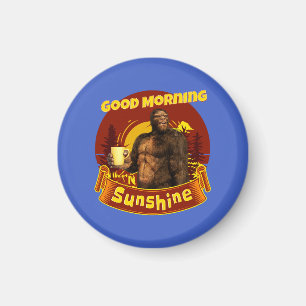 Goedemorgen Zonneschijn Bigfoot Koffie Humor Kunst Magneet