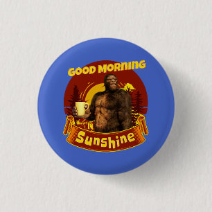 Goedemorgen Zonneschijn Bigfoot Koffie Humor Kunst Ronde Button 3,2 Cm