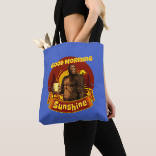 Goedemorgen Zonneschijn Bigfoot Koffie Humor Kunst Tote Bag