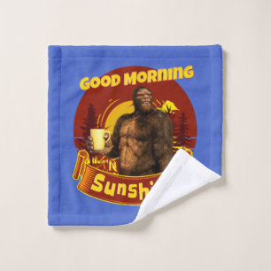 Goedemorgen Zonneschijn Bigfoot Koffie Humor Kunst Washandje