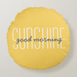 Goedemorgen Zonneschijn Citaat Gele Decoratie Rond Kussen