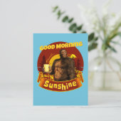 Goedemorgen Zonneschijn Funny Bigfoot Koffie Briefkaart (Staand voorkant)