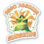 Goedemorgen zonneschijn Funny Grumpy Chameleon Sticker (Voorkant)