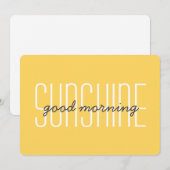 Goedemorgen Zonneschijn Geel Gelukkig Leuke Typogr Notitiekaartje (Voorkant / Achterkant)