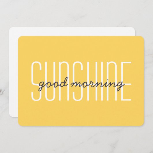 Goedemorgen Zonneschijn Geel Gelukkig Leuke Typogr Notitiekaartje (Voorkant / Achterkant)