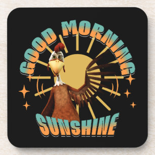 Goedemorgen Zonneschijn Grappige Haan Bier Onderzetter