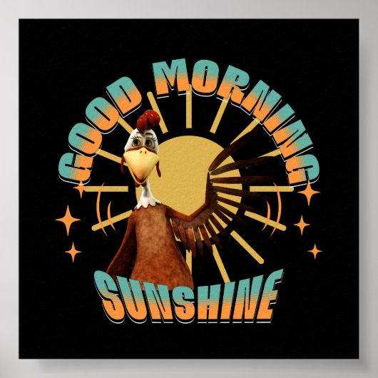 Goedemorgen Zonneschijn Grappige Haan Poster (Voorkant)