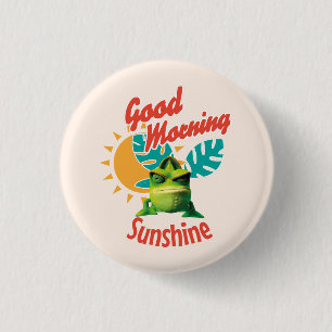Goedemorgen Zonneschijn Grappige Kameleon Ronde Button 3,2 Cm