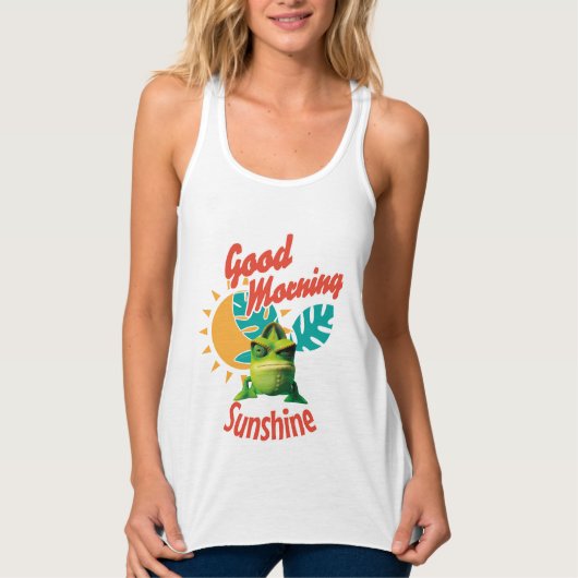 Goedemorgen Zonneschijn Grappige Kameleon Tanktop (Voorkant)