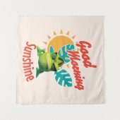 Goedemorgen Zonneschijn Grappige Kameleon Wandkleed (Voorkant (horizontaal))