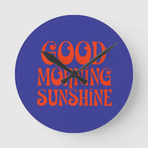 Goedemorgen Zonneschijn Retro Decor Print Ronde Klok