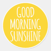 Goedemorgen zonneschijn ronde sticker (Voorkant)