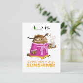 Goedemorgen, zonnige uil briefkaart (Staand voorkant)