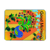 Goedemorgen zonsopgang met vogel magneet (Horizontaal)